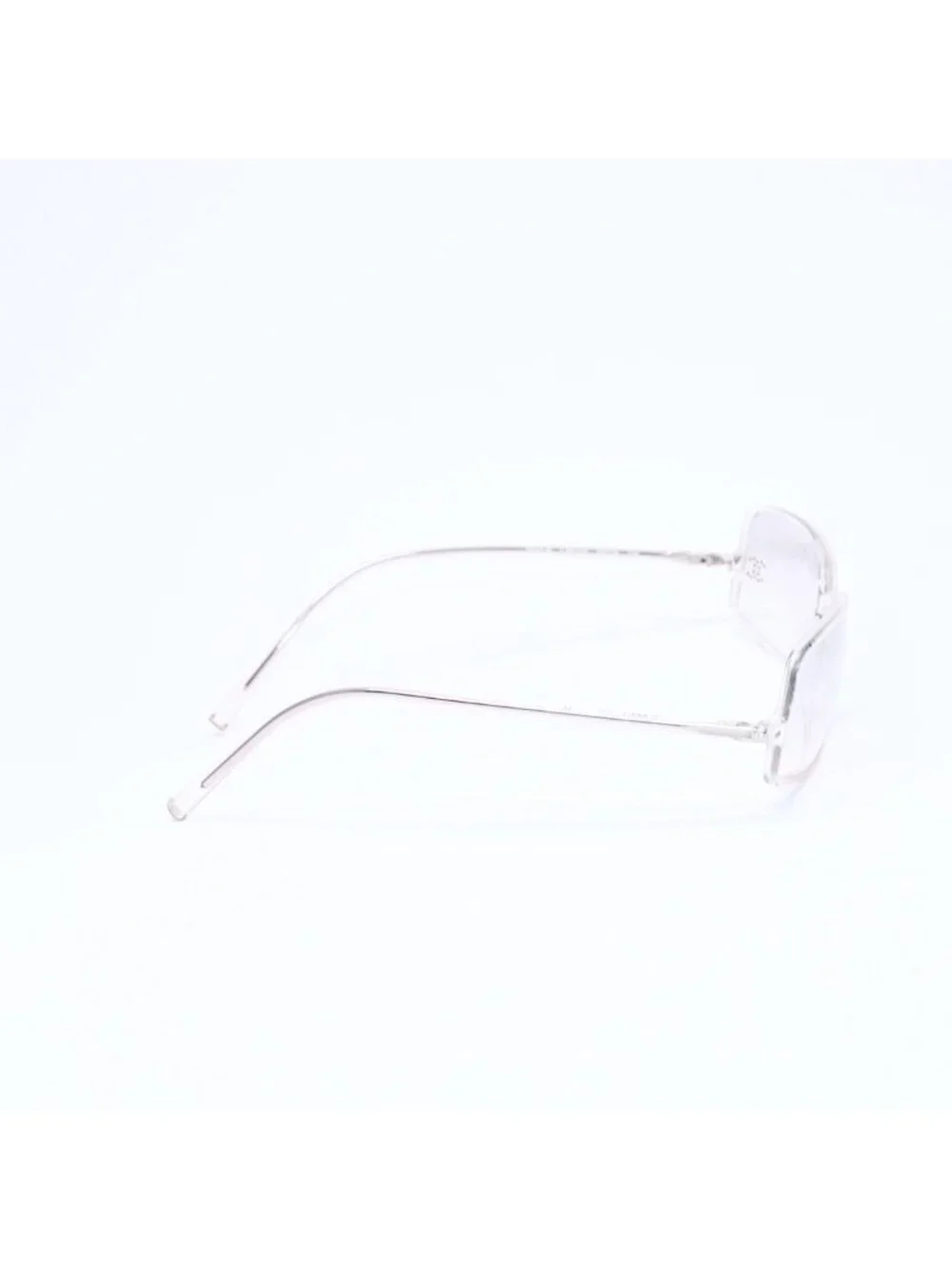 Chanel Sunglasses Eyewear CC Logo Rhinestone Clear Gray